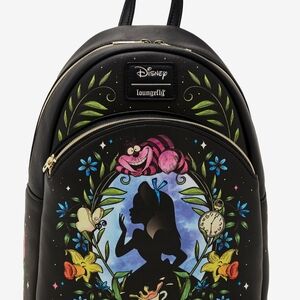 bag in hand Loungefly Black Disney Floral Mini Backpack